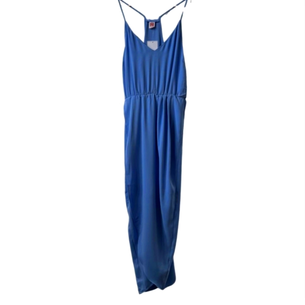 A by AMANDA UPRICHARD NWT Light Blue Tulip Draped Midi Dress